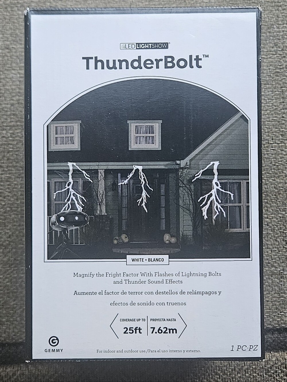 Gemmy ThunderBolt LED Lightning Effect Thunder Lightning Halloween Decor